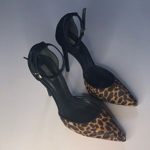 Schutz Leopard Print Pointed Toe Heel